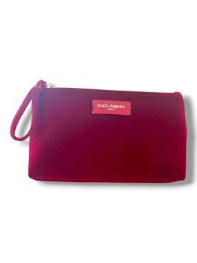 Dolce & Gabbana Red Wristlet Clutch Bag or Fancy Beauty or Cosmetic Bag in Box